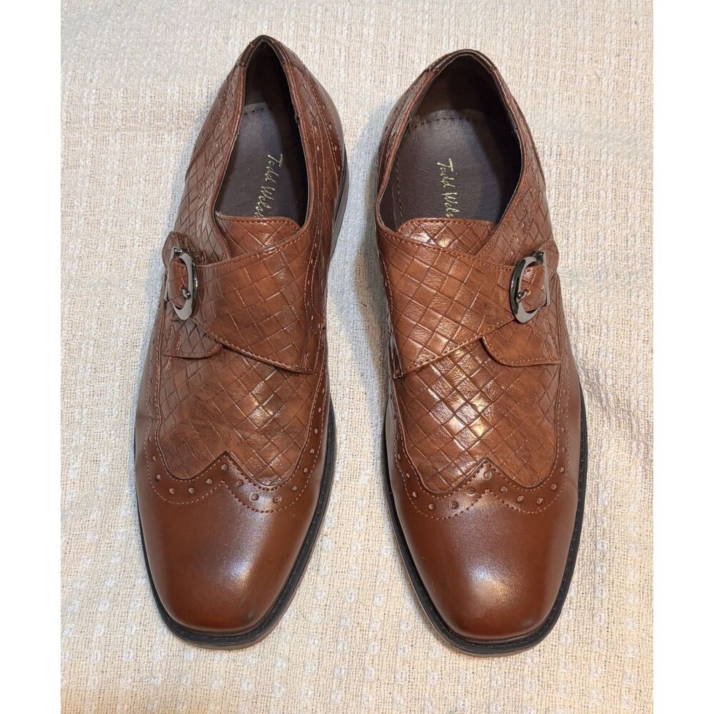 Todd Welsh Camry Brown Monk Strap Oxford Dress Shoes Men’s Size 7